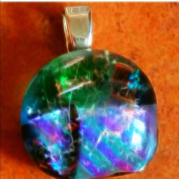Jewelry - Dichroic Glass with Silver Neck Ring